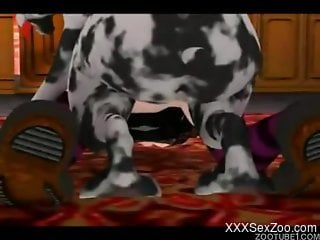 Zoophile hardly banged by dog in 3D bestiality action