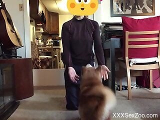 Furry dog makes horny gay male quite happy and excited